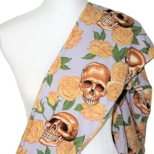 Goth Chic Leggings Skull Rose Pattern Purple Yellow Roses OS One Size 0-10